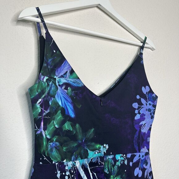 Black Halo Jevette Supersonic Black Floral Sheath Dress 4 - Picture 8 of 10